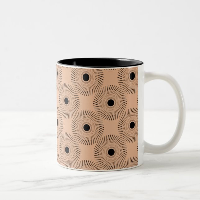 Ultramodern Charm Mug, Peach Two-Tone Coffee Mug (Right)