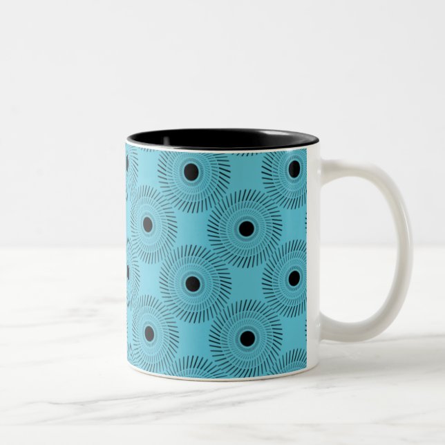 Ultramodern Charm Mug, Turquoise Two-Tone Coffee Mug (Right)