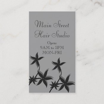 Ultramodern Floral Business Card  Gray Business Card by Superstarbing at Zazzle