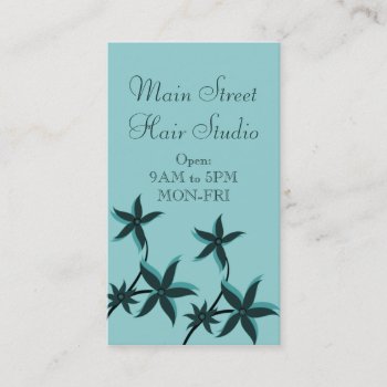 Ultramodern Floral Business Card  Turquoise Business Card by Superstarbing at Zazzle