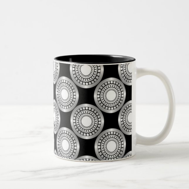 Ultramodern Perfection Mug, Silver Two-Tone Coffee Mug (Right)