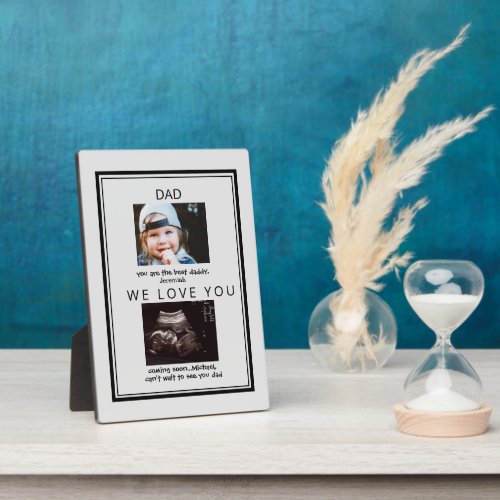 Ultrasound 2 Photo Child Grey Fathers Day Plaque