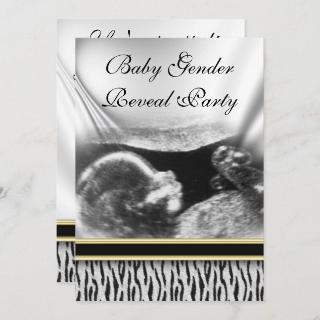 Ultrasound Baby Gender Reveal Party Invitation (Front/Back)