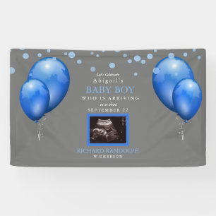 Ultrasound Baby Shower Boy Banner