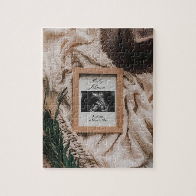 Ultrasound Boho rustic pregnancy announcement  Jigsaw Puzzle (Vertical)