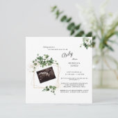 Ultrasound Coming Soon Baby Shower Square Invitation (Standing Front)