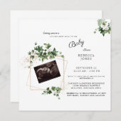 Ultrasound Coming Soon Baby Shower Square Invitation (Front/Back)