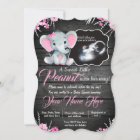 Ultrasound Elephant Baby Shower Invitation, rustic