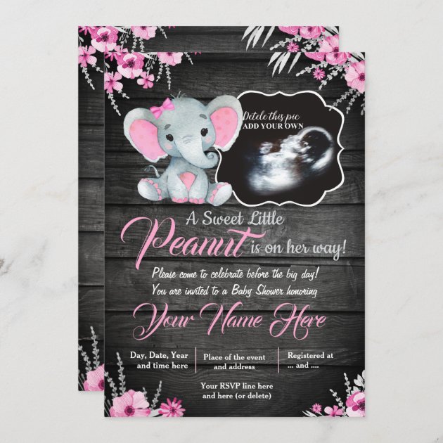 Baby shower invitations with ultrasound sale picture