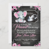 Ultrasound Elephant Baby Shower Invitation, rustic Invitation (Front)