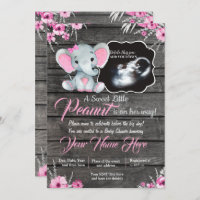 Ultrasound Elephant Baby Shower Invitation, rustic Invitation