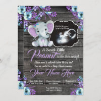 Ultrasound Elephant Baby Shower Invitation, rustic Invitation