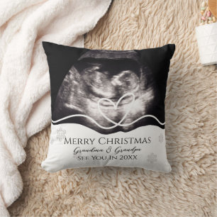 Ultrasound Grandparents Pregnancy Announcement Throw Pillow