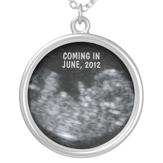 Ultrasound Keepsake Silver Plated Necklace (Front)