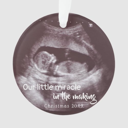 Ultrasound Little Miracle 2 Photo Baby Announce Ornament