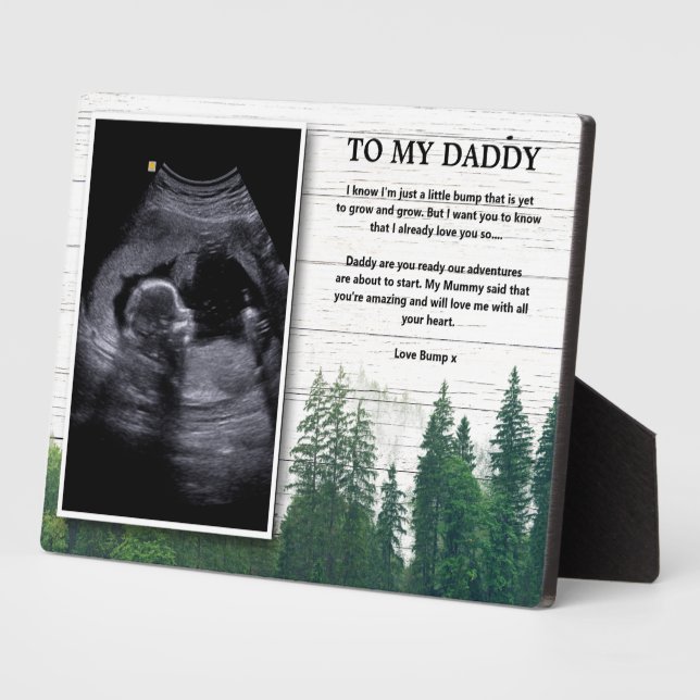 Ultrasound Message From Bump Daddy To Be Keepsake Plaque (Side)