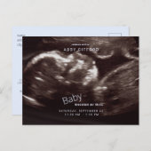 Ultrasound Photo Baby Shower by Mail Blue Invitation Postcard (Front/Back)