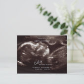 Ultrasound Photo Baby Shower by Mail Blue Invitation Postcard (Standing Front)