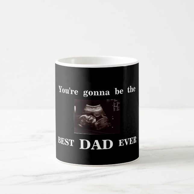 Ultrasound Photo Black Father's Day Best Dad Ever Coffee Mug (Center)