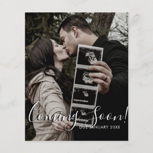 Ultrasound Photo Script Coming Soon Pregnancy Flyer