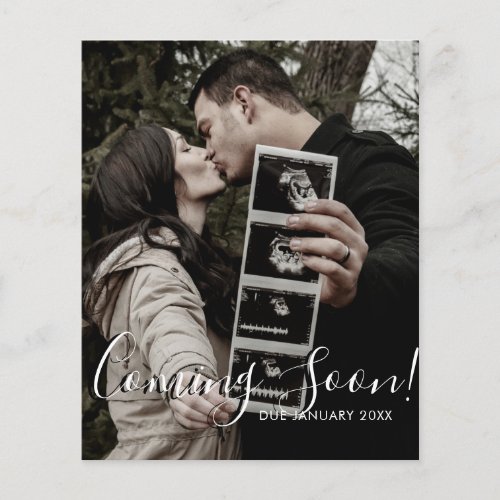 Ultrasound Photo Script Coming Soon Pregnancy Flyer