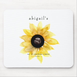 Ultrasound Photo Sunflower Cute Mom-to-be Gift Mouse Pad