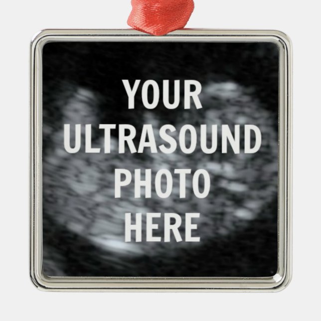 Ultrasound Photo Template Metal Ornament (Front)