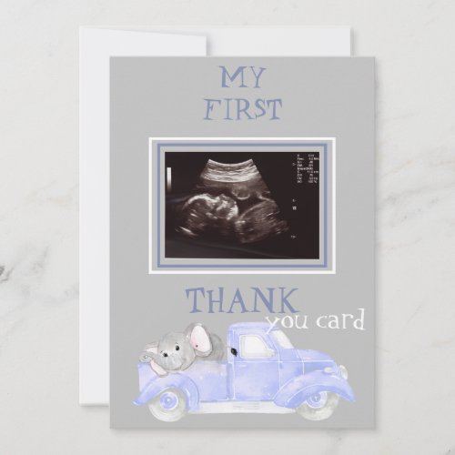 Ultrasound Photo Truck Thanks Baby Point of View Thank You Card