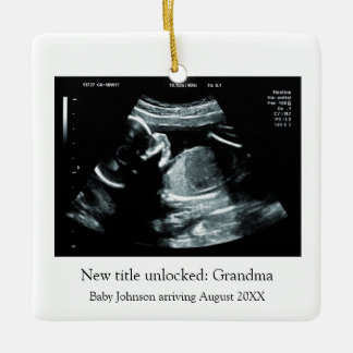 Ultrasound Pregnancy Announcement – Grandma to be Ceramic Ornament