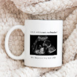 Ultrasound Pregnancy Announcement Grandma To Be Coffee Mug<br><div class="desc">A simple ultrasound photo pregnancy announcement mug.  This mug features a minimalist typewriter text and photo.  The photo is for placement purposes only and can be replaced with any photo of your choice.  All text can be customized with any wording of your choice.</div>