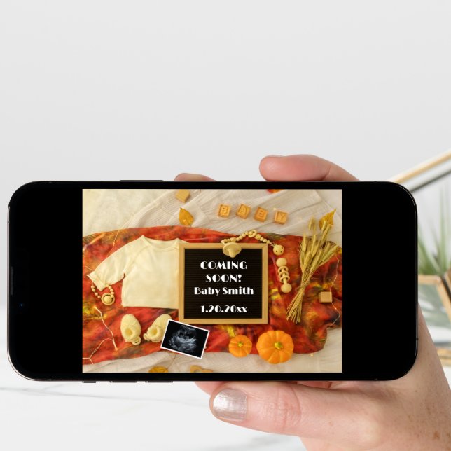 Ultrasound Pumpkin Fall  Letter board Pregnancy Announcement (Front Digital)