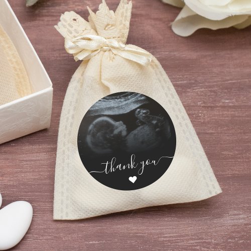 Ultrasound Sonogram Baby Shower Thank You Classic Round Sticker