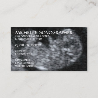 Ultrasound Sonographer Business Card