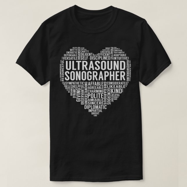 Ultrasound Sonographer Heart T-Shirt (Design Front)
