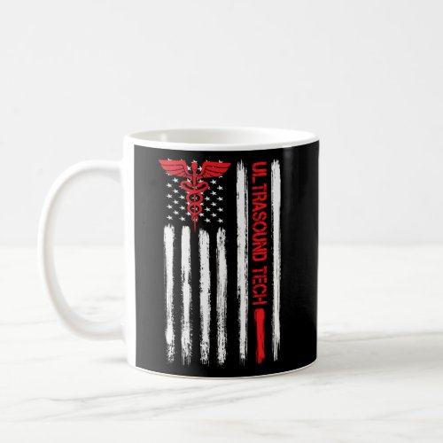 Ultrasound Tech American Flag Cardiac Vascular Son Coffee Mug