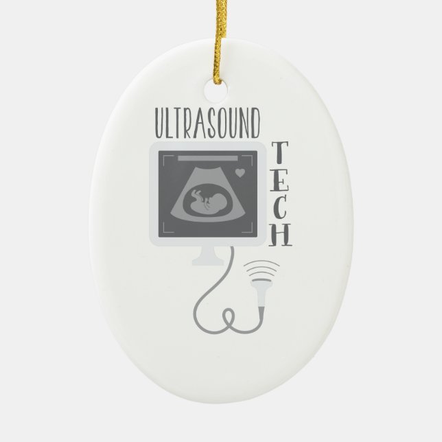 Ultrasound Tech Ceramic Ornament (Front)