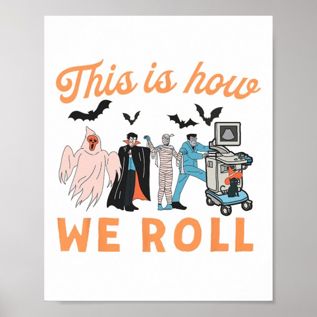 Ultrasound Tech Ghosts Vascular Tech Sonographer H Poster (Front)