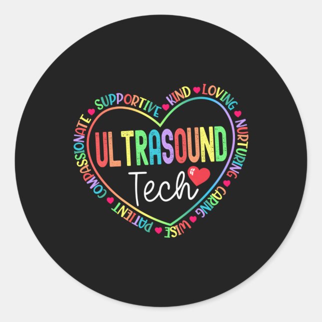 Ultrasound Technologist Sonography Ultrasound Tech Classic Round Sticker (Front)