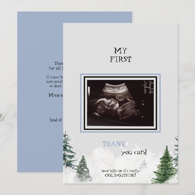 Ultrasound Thank You It's Cold Outside Baby Shower (Front/Back)
