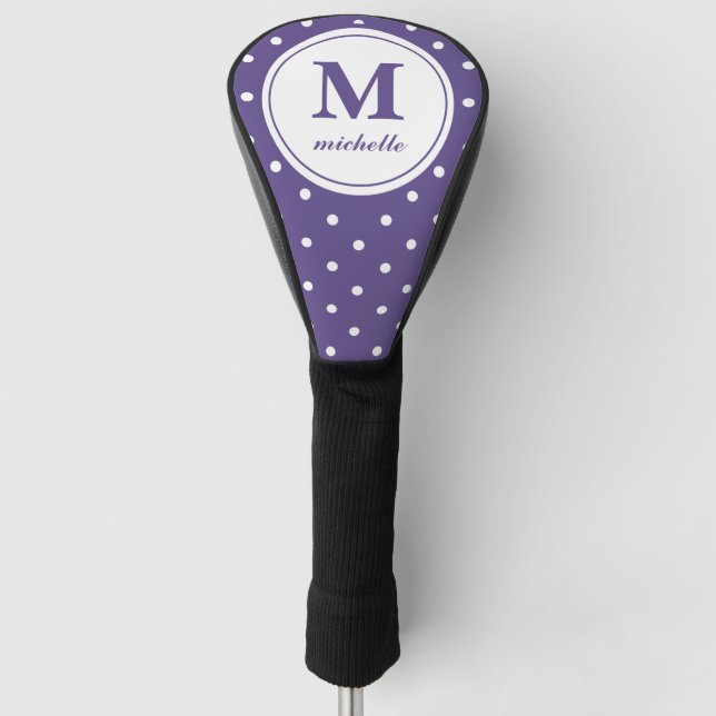 Ultraviolet  | Golf | DOT personalized monogram Head Cover (Front)