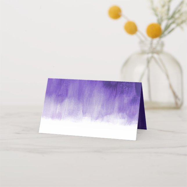 Ultraviolet purple wedding guest place cards (Front)