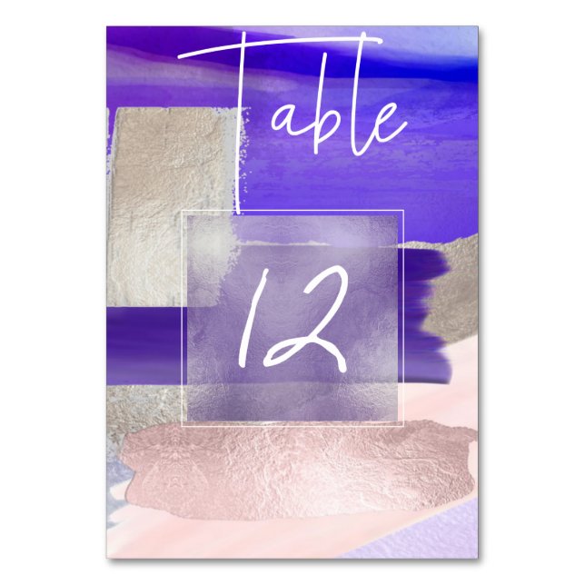Ultraviolet Watercolor Table Nos. Number (Front)