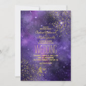 Ultraviolet Wedding | Glam Starry Night Invitation (Front)