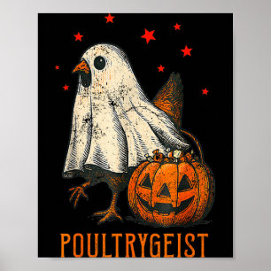 Ultrygeist Funny Halloween Chicken Ghost Costume P Poster