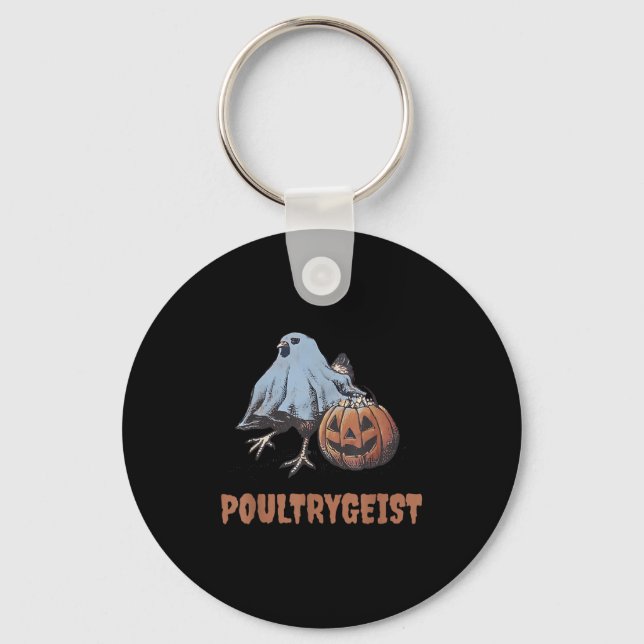 Ultrygeist Halloween Chicken Ghost  Keychain (Front)