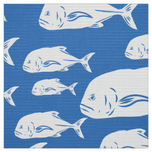 Ulua and papio pattern fabric