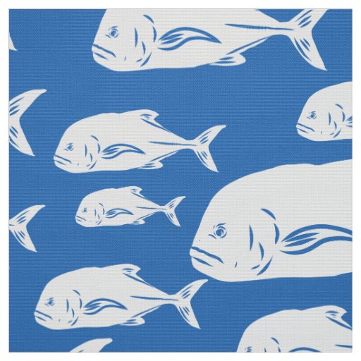Ulua and papio pattern fabric