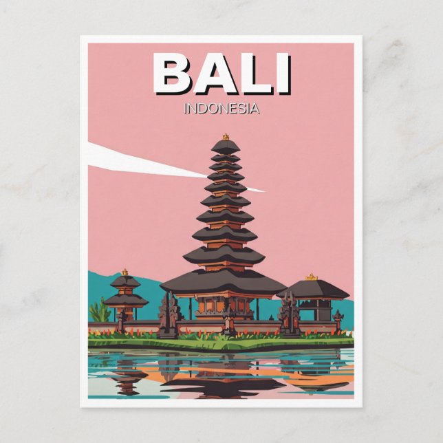 Ulun Danu Bali Indonesia Travel Abstract Postcard (Front)