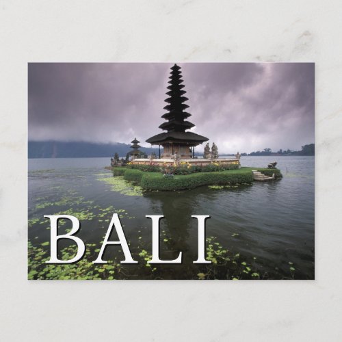 Ulun Danu Temple  Bali Indonesia Birthday Postcard