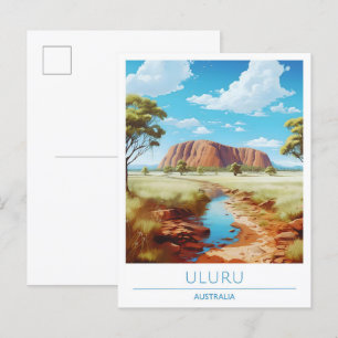 Uluru Australia Italy Vintage Travel  Postcard